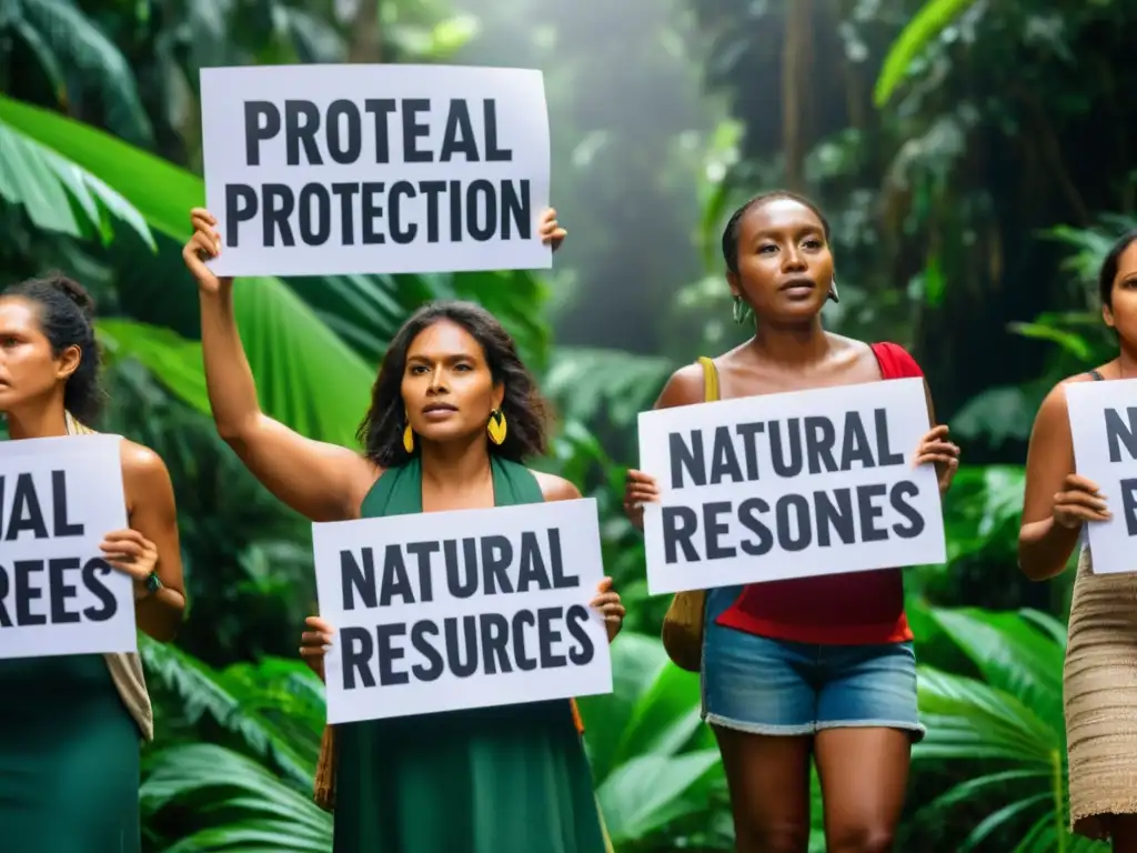 Activistas ambientales defienden la protección de derechos medioambientales PNUMA en la selva biodiversa, transmitiendo esperanza y determinación