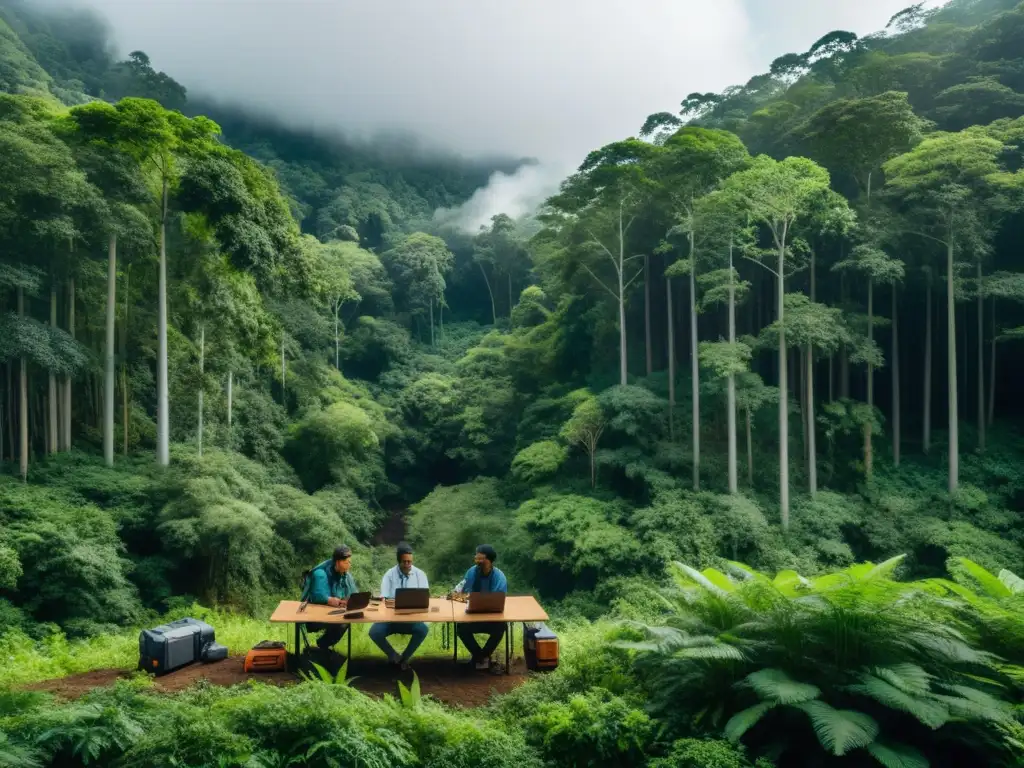 Activistas ambientales utilizan herramientas innovadoras para monitoreo ambiental en un bosque biodiverso