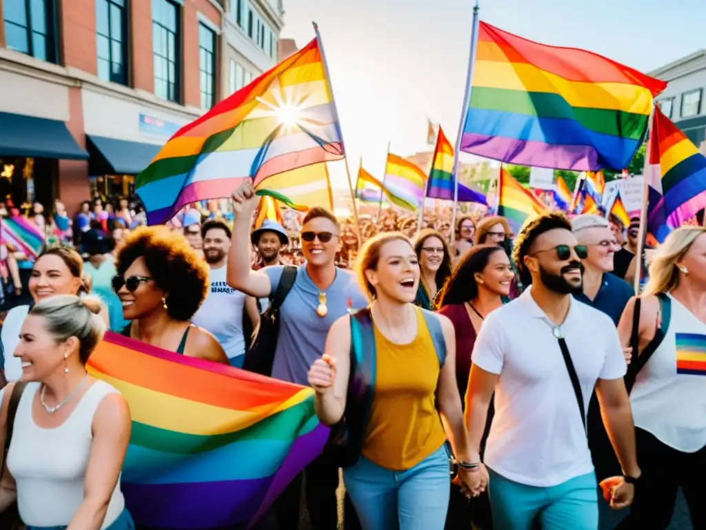 Activistas LGTBQ marchan unidos en una colorida manifestación por los derechos humanos