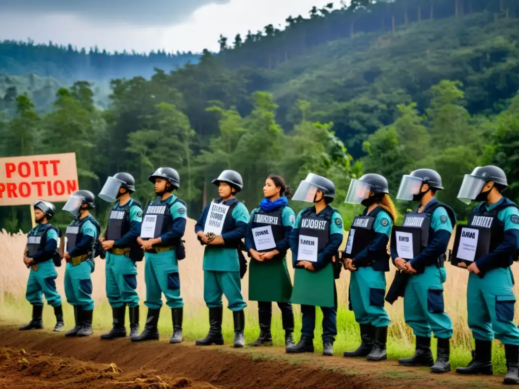 Activistas enfrentan a la policía en defensa de un bosque deforestado