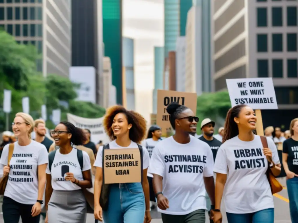 Activistas urbanos marchan por la sostenibilidad ambiental en la ciudad