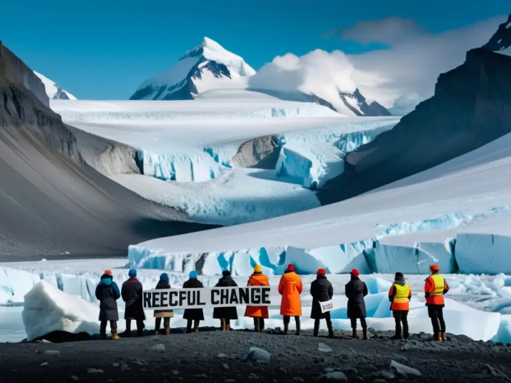 Activistas en zona de riesgo, luchando contra el cambio climático con determinación y esperanza