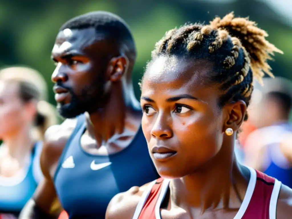 Un atleta con discapacidad desafía límites, mostrando determinación y fuerza durante su entrenamiento, rodeado de apoyo y comunidad deportiva