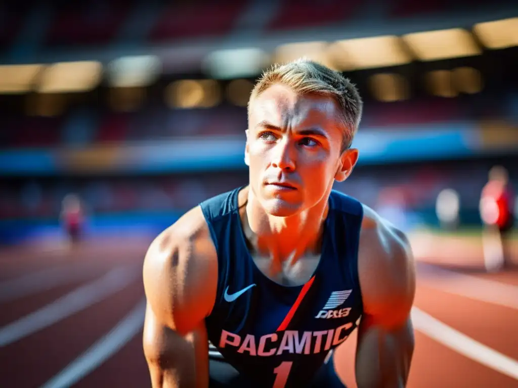 Un atleta paralímpico se prepara para competir, mostrando determinación y fuerza