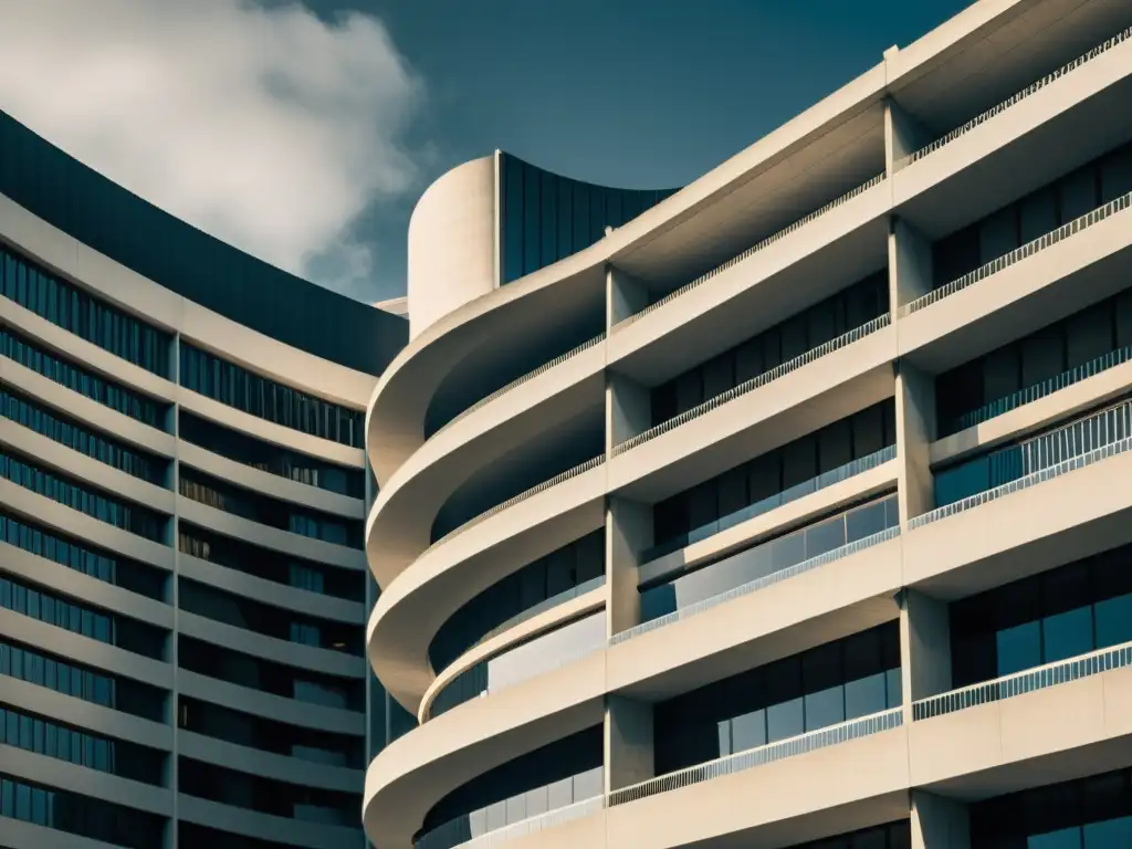 Foto impactante en blanco y negro del complejo Watergate Una fotografía en blanco y negro de alta resolución del complejo Watergate, evocando la imponente arquitectura y detalles intrincados