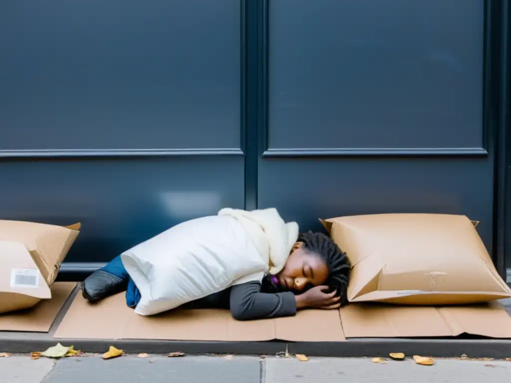 Dormir en la calle rodeado de cartones y pertenencias, refleja la lucha por los derechos humanos de las personas sin hogar