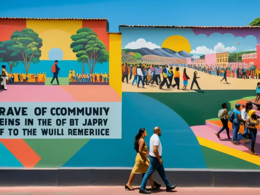 Coloridos murales de protesta y memoria en un espacio impactante, reflejando la importancia de la memoria postdictadura en América del Sur