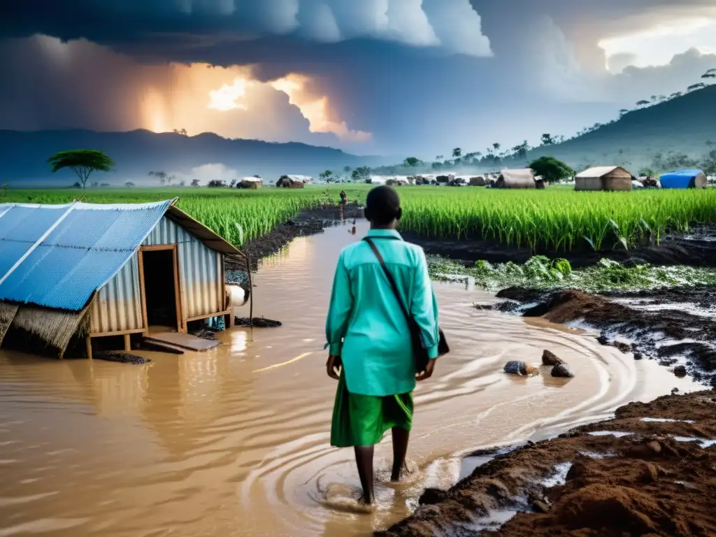 Una comunidad unida enfrenta el impacto del cambio climático en la salud mental, mostrando resiliencia y solidaridad