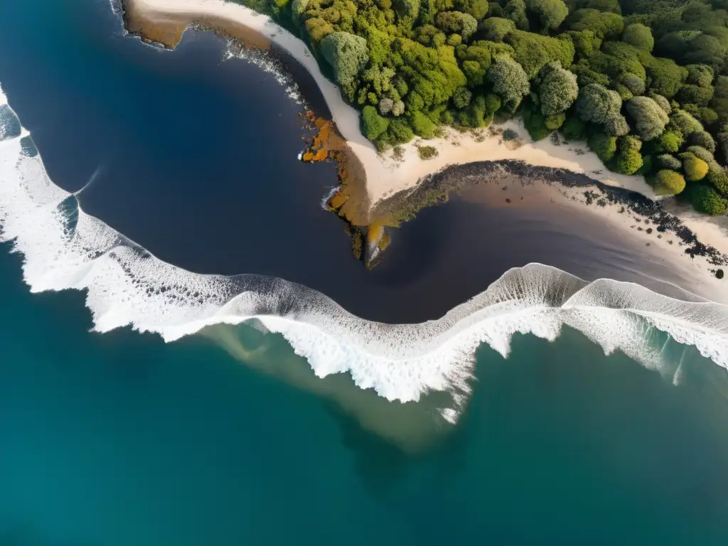 Desastre ambiental: impacto humano evidente Costa contaminada por petróleo contrasta con paisaje natural