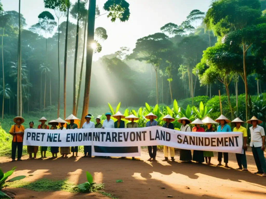 Defensores de la tierra en Camboya protegen el bosque de la deforestación y el desarrollo industrial, expresando determinación y resistencia