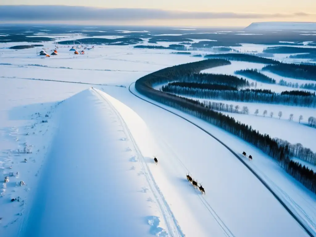 Derechos indígenas Sami en la vasta y nevada tierra escandinava, donde pastorean renos, contrastando tradición y modernidad