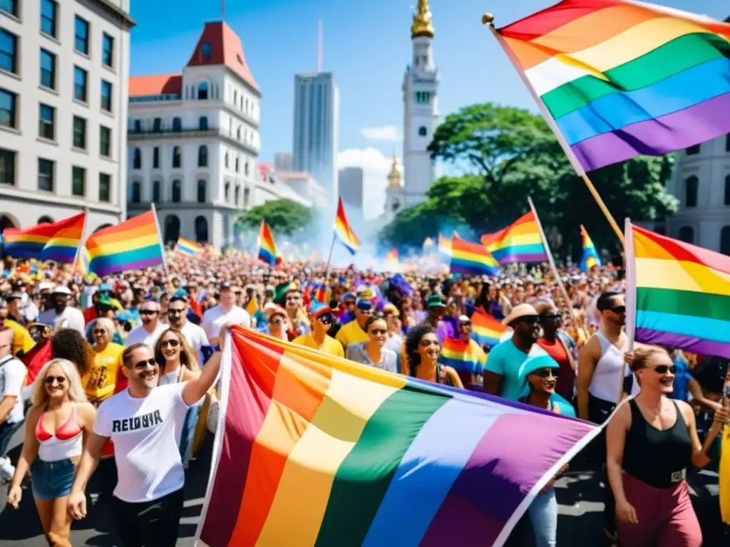 Desfile del orgullo con diversidad y energía, apoyo global a los Derechos del colectivo LGBTIQ+