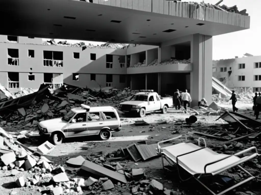 Devastación tras ataques a hospitales en zonas de guerra: escombros, personal de emergencia y caos