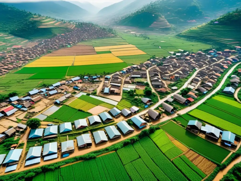 Diferencias entre pobreza urbana y rural: contraste entre barrios urbanos abarrotados y aldeas rurales serenas