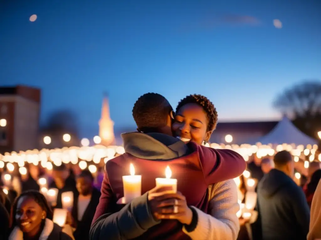 Una emotiva vigilia a la luz de las velas en apoyo a la comunidad LGBTIQ+, mostrando la diversidad y la unidad contra los crímenes de odio