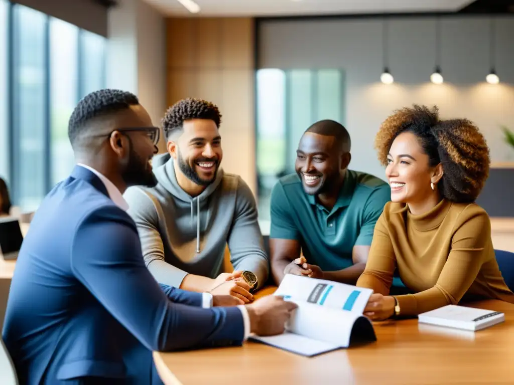 Equipo diverso en oficina inclusiva: unidad y justicia social Equipo diverso en ambiente de oficina inclusivo