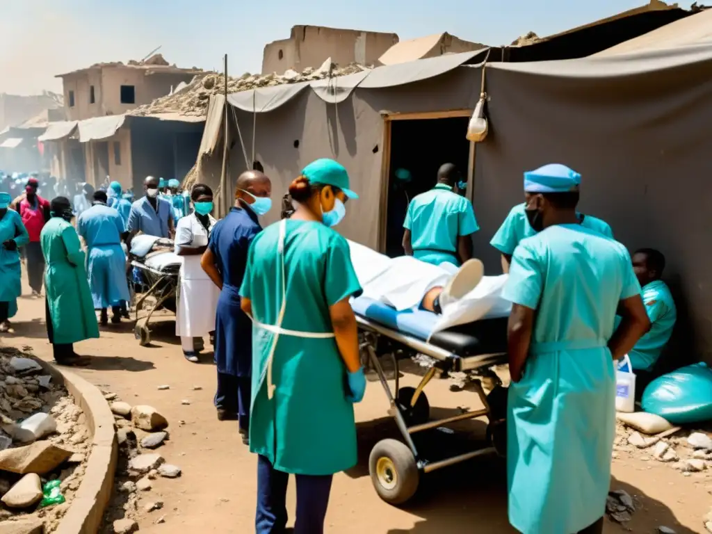 Equipo médico atiende a heridos en clínica improvisada en zona de conflicto