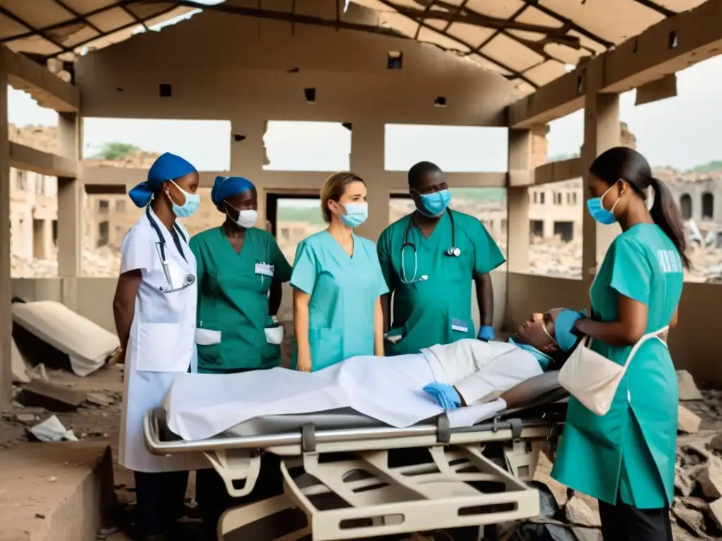 El equipo médico muestra resiliencia en un centro de salud improvisado en una ciudad en conflicto, destacando la fuerza en la adversidad