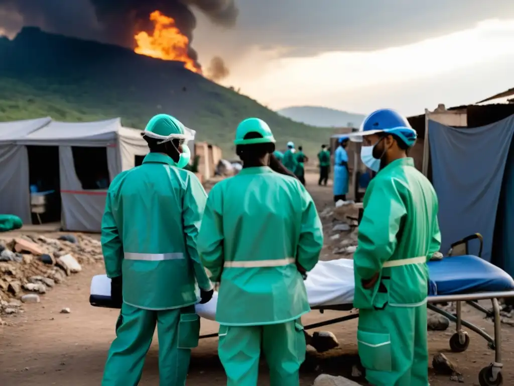 Un equipo de profesionales médicos brinda atención a pacientes en una clínica improvisada en una zona remota y hostil