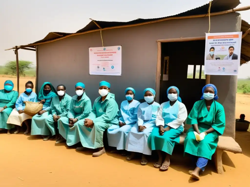 Un equipo de profesionales médicos brinda atención en una clínica improvisada en una aldea remota