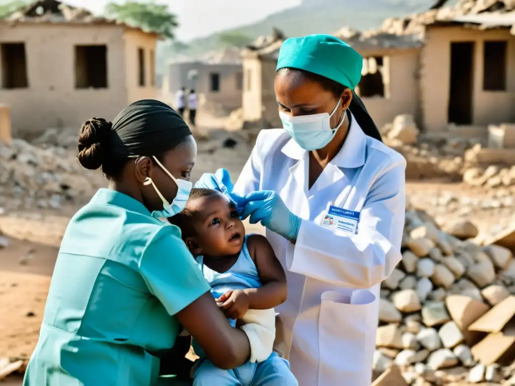 Equipo de salud brinda atención médica en zona bélica, resaltando derechos humanos y educación en salud