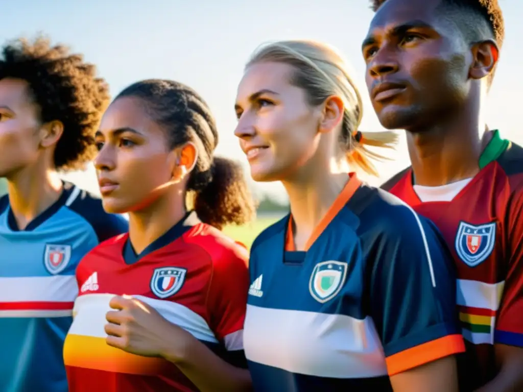 Equipo de fútbol unido, luchando contra la homofobia en el campo, mostrando determinación y solidaridad