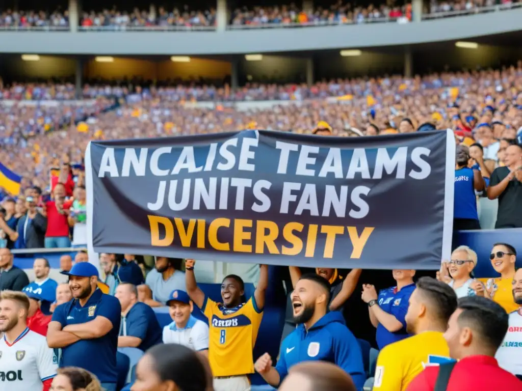 En el estadio repleto, fans de diversas culturas unidos por la pasión deportiva