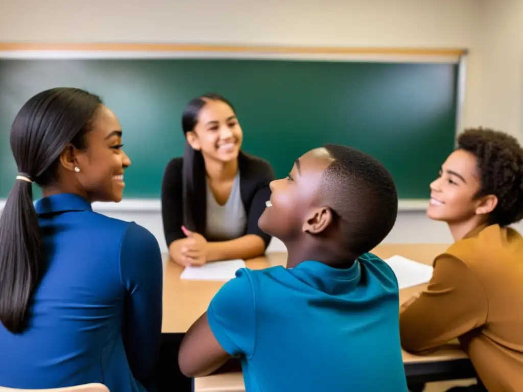 Estudiantes participando en actividad grupal con estrategias de respeto y empatía