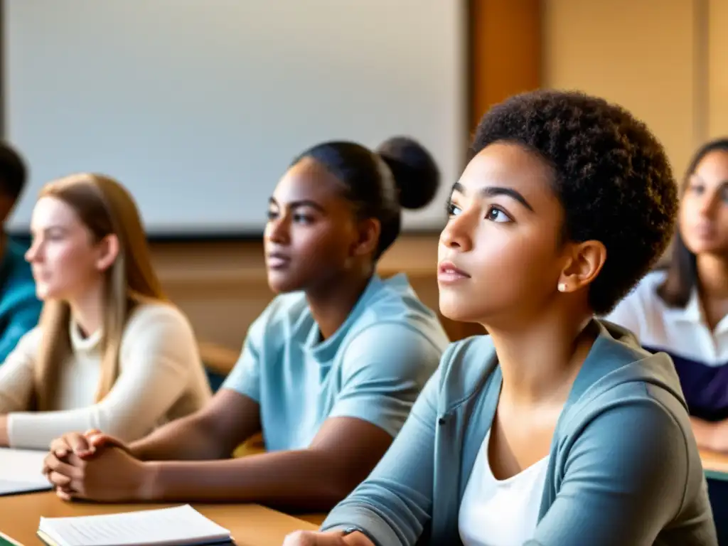 Estudiantes diversos discuten sobre educación para disminuir discriminación racial en aula acogedora