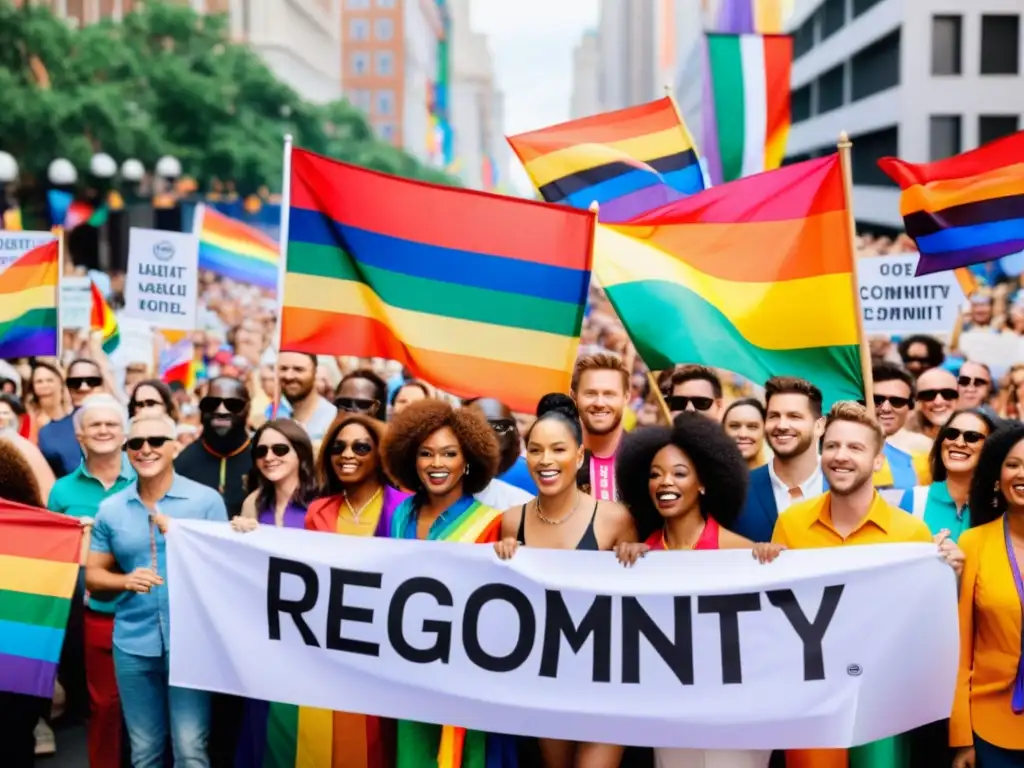 Manifestación global por los derechos del colectivo LGBTIQ+, diversidad de culturas y colores vibrantes