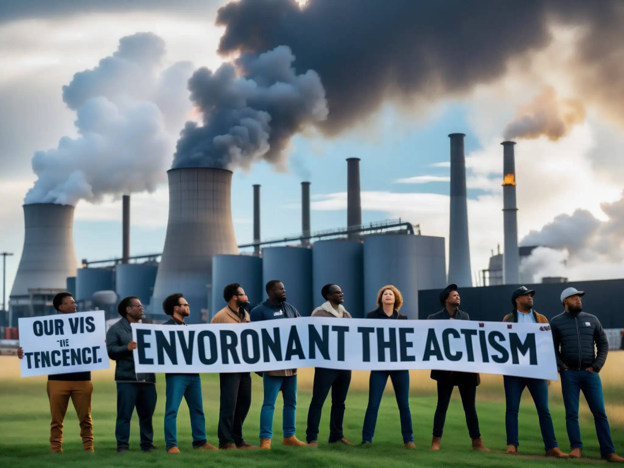 Un grupo de activistas diversos desafía a la industria con mensajes ambientales, en un acto de desobediencia civil activismo ambiental