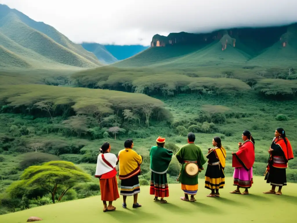 Grupo de indígenas bolivianos en Parque Nacional Isiboro Sécure, luchando por derechos humanos y mostrando orgullo y determinación