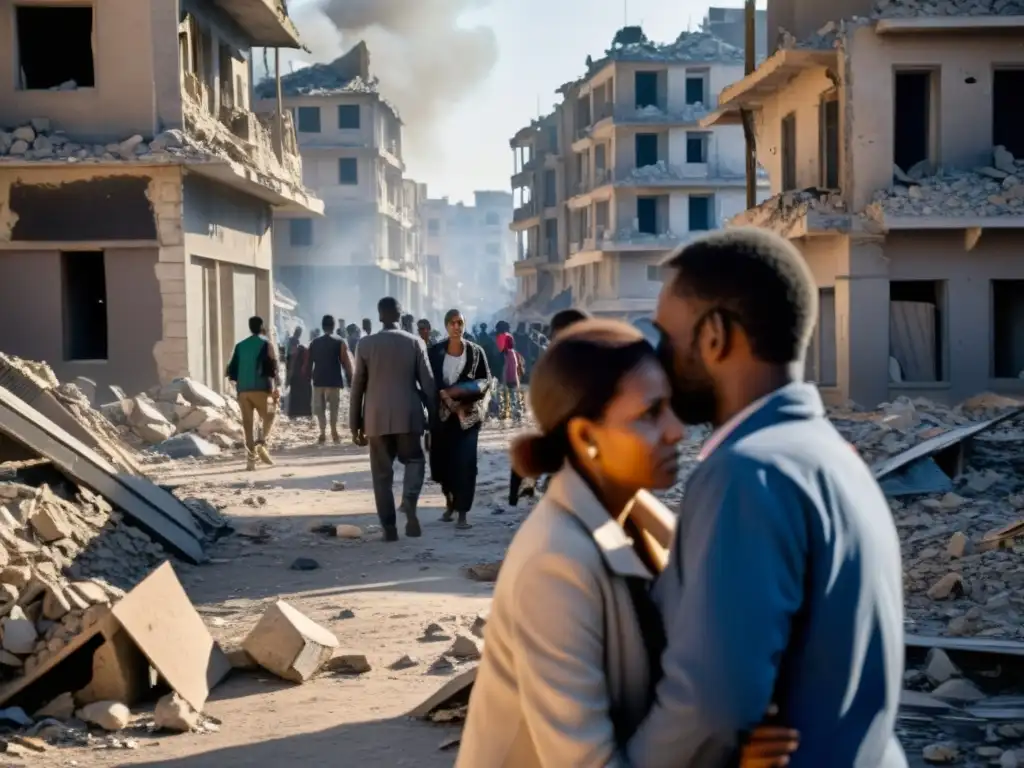 Grupo de civiles enfrenta impacto de la guerra en libertades civiles en ciudad devastada por el conflicto armado