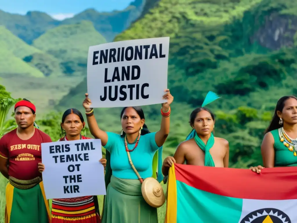 Grupo indígena defiende derechos humanos en protesta por conflictos ambientales en tierras comunales