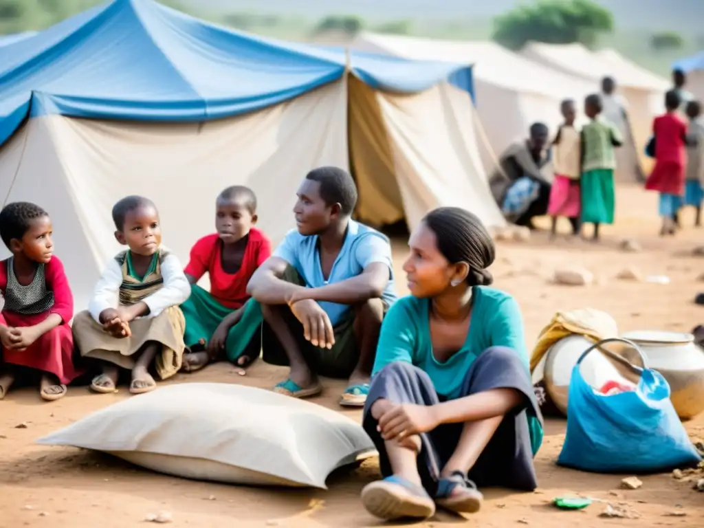 Grupo de desplazados internos muestra resiliencia en campamento precario