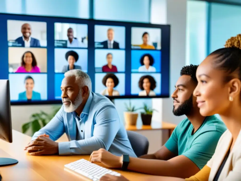 Un grupo diverso participa en un programa virtual de educación en salud