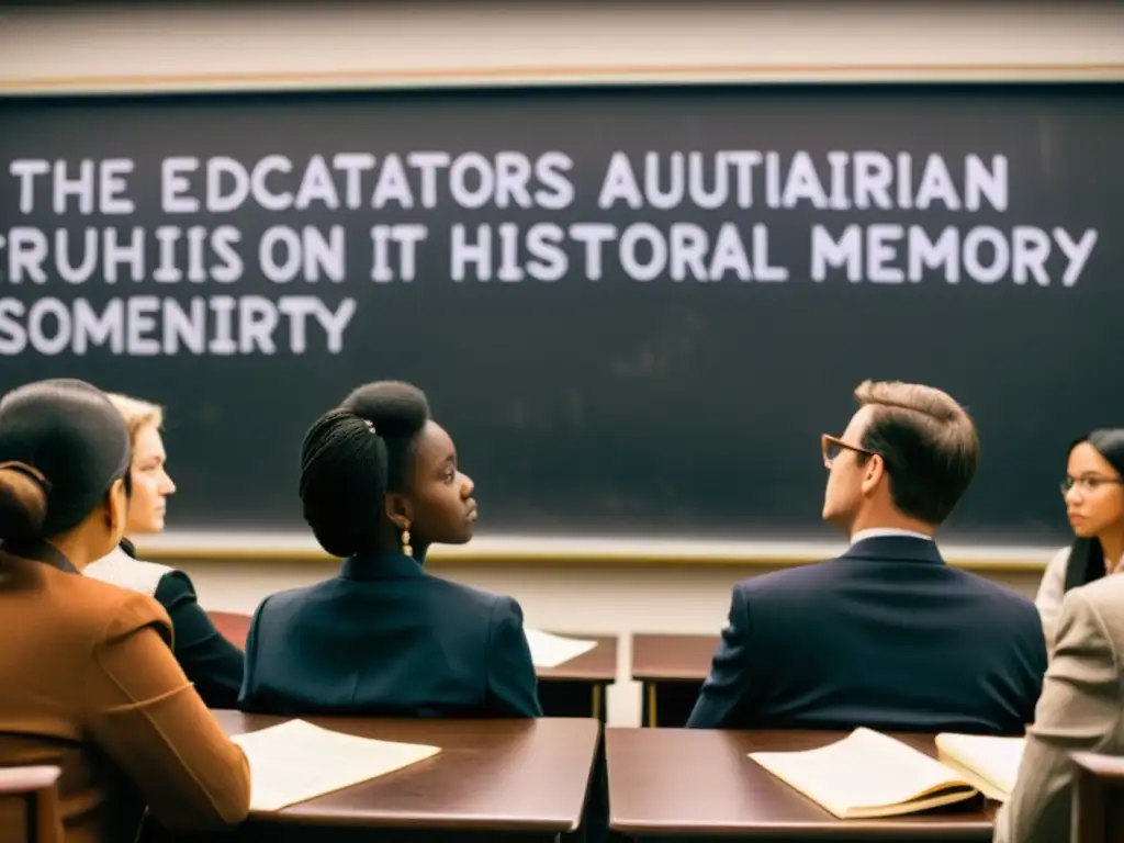 Reflexiones sobre la memoria histórica en el aula Grupo de educadores y estudiantes reflexionan sobre el papel educadores memoria histórica regímenes en aula sombría