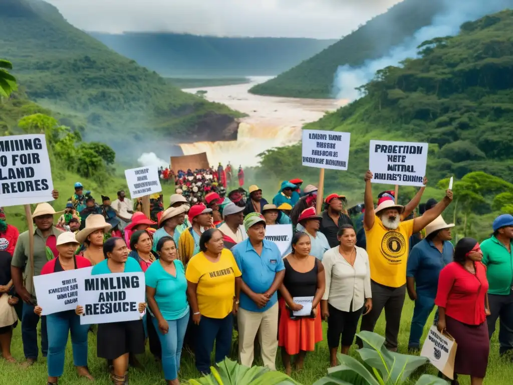 Grupo indígena protesta pacíficamente contra empresa minera, en defensa de sus tierras y recursos naturales