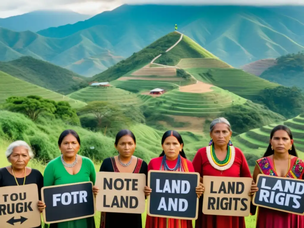 Grupo indígena en Oaxaca defiende tierras y derechos humanos con determinación frente a exuberantes montañas verdes