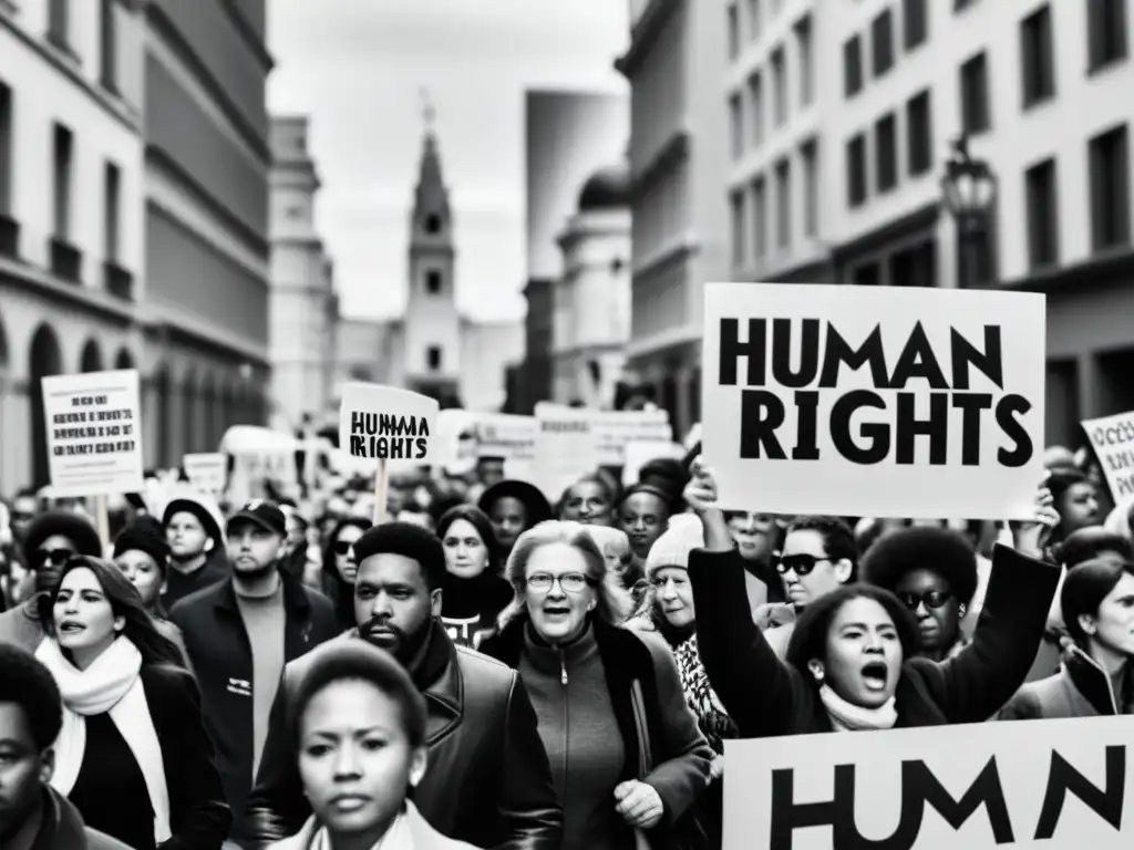 Manifestación histórica en la ciudad con mensajes sobre derechos humanos