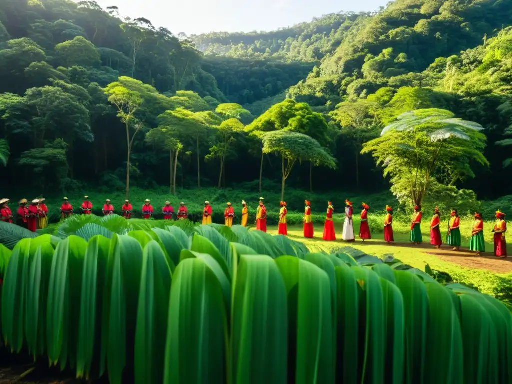 Imagen de la exuberante selva que rodea la comunidad Xákmok Kásek, con árboles majestuosos y flora diversa