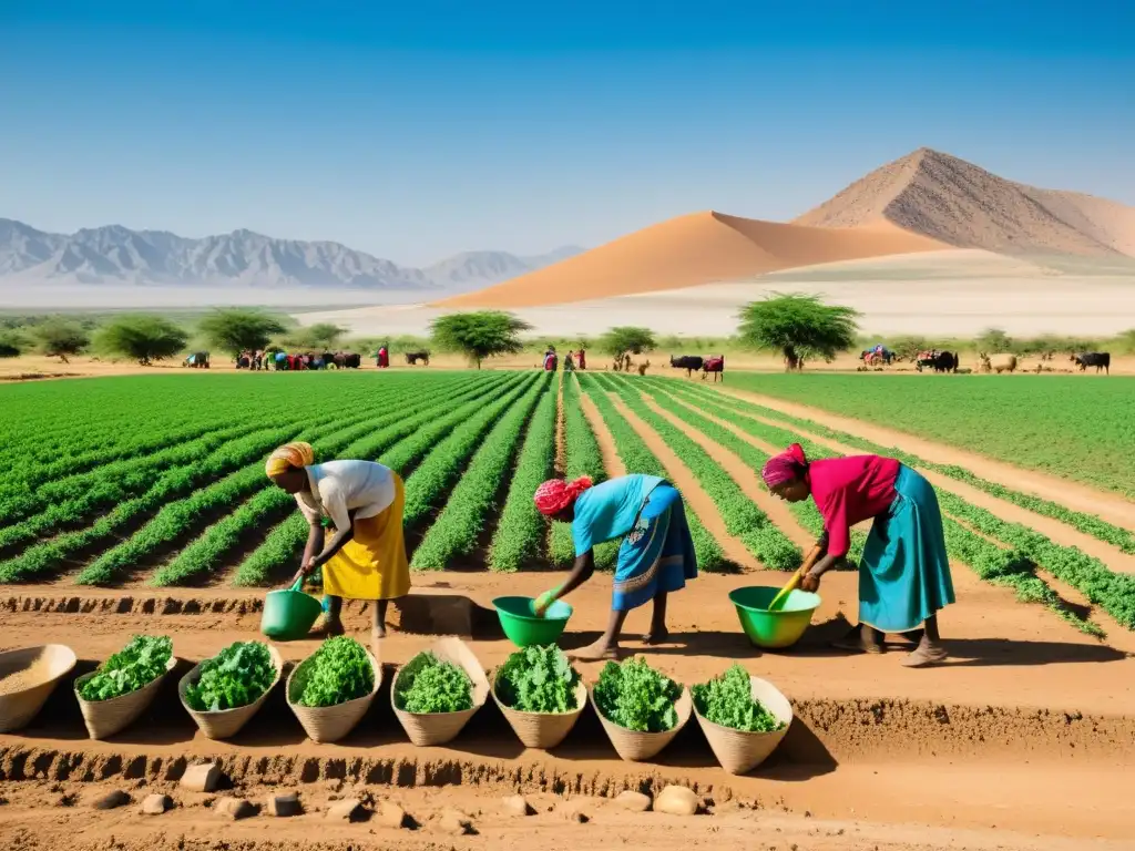 Resiliencia comunitaria: mujeres y hombres adaptándose al cambio climático Imagen impactante de una comunidad rural afectada por el cambio climático
