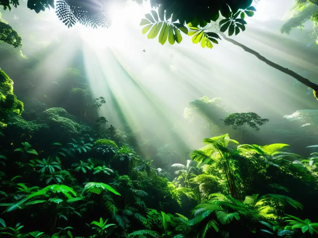 Imagen impactante de un exuberante bosque tropical, hábitat de animales silvestres