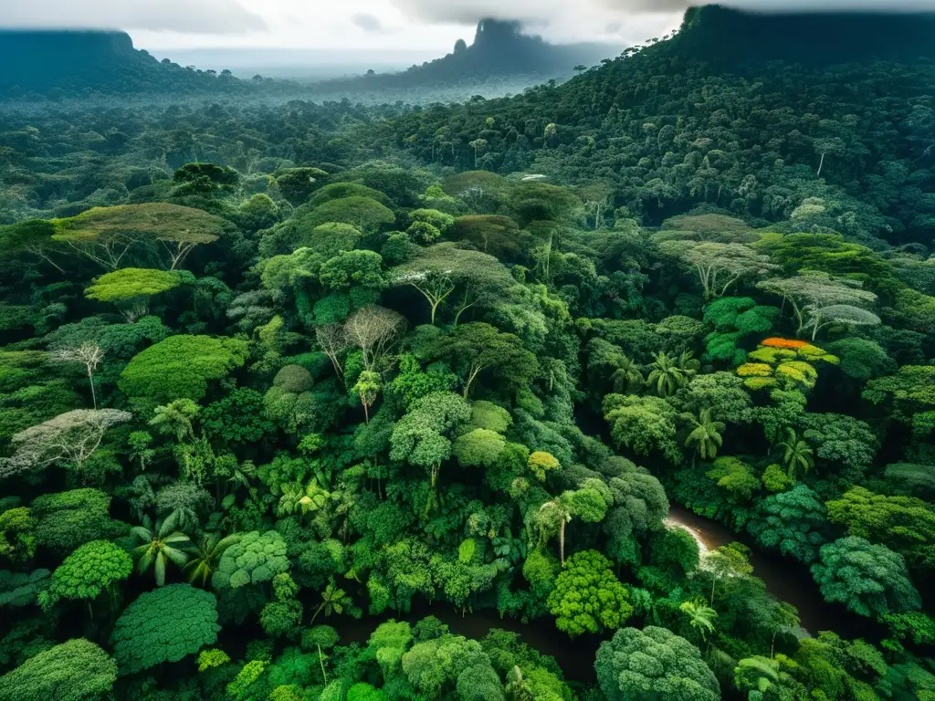 Imagen impactante de la exuberante selva amazónica en América del Sur, con una diversidad de vida en su hábitat natural