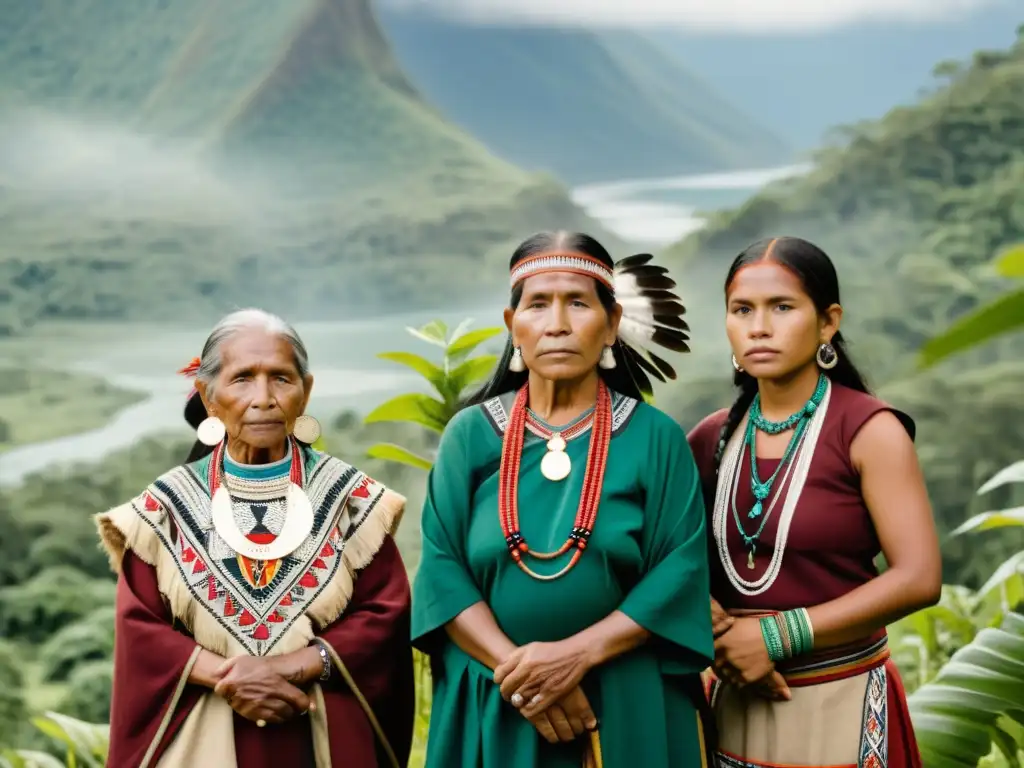 Imagen impactante de pueblos indígenas en sus tierras ancestrales, compartiendo sabiduría y mostrando una fuerte relación histórica