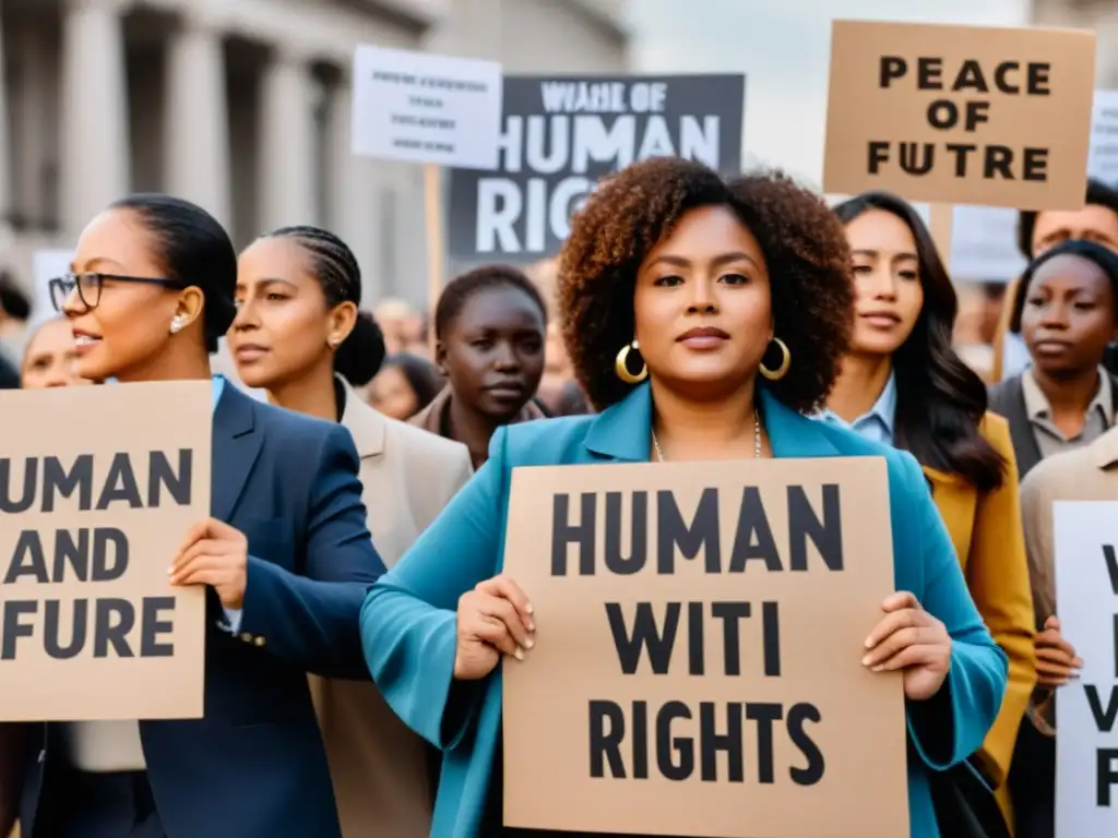 Una impactante imagen de diversidad y unidad en una demostración pacífica por los derechos humanos y la paz