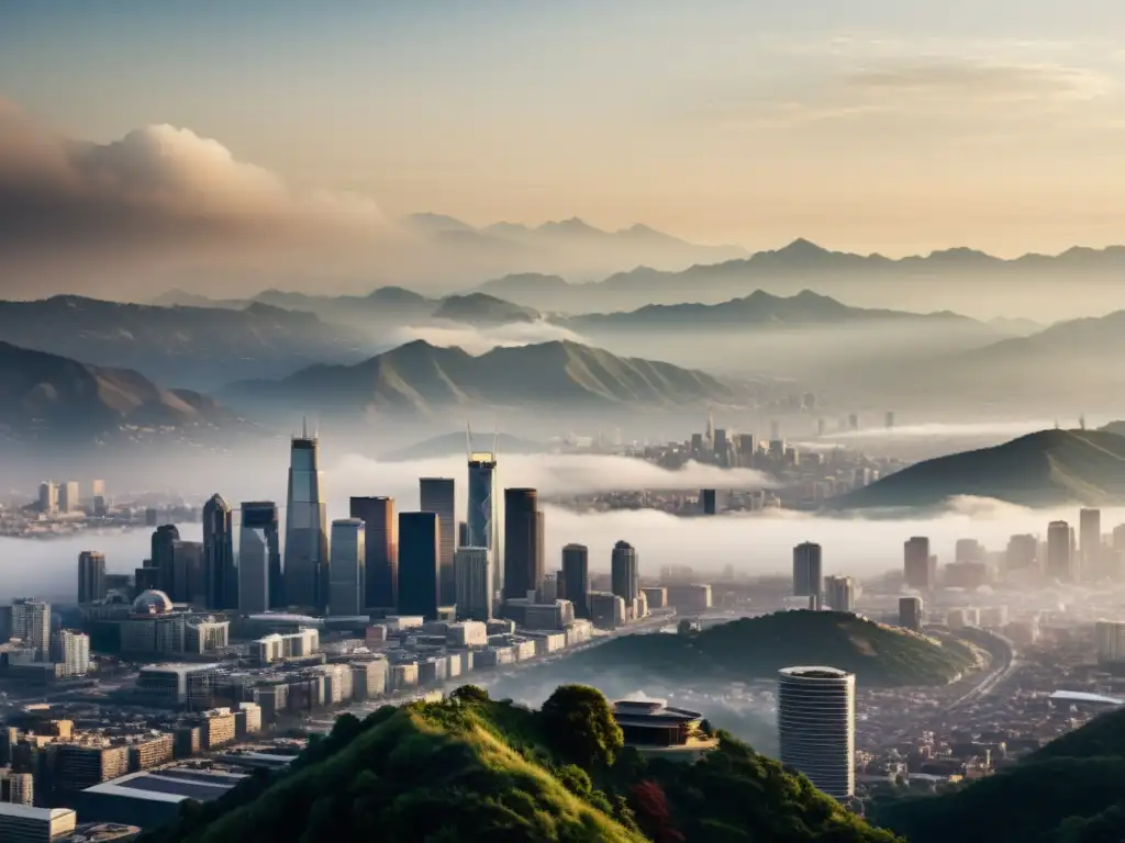 La impactante vista de la ciudad envuelta en smog contrasta con las montañas