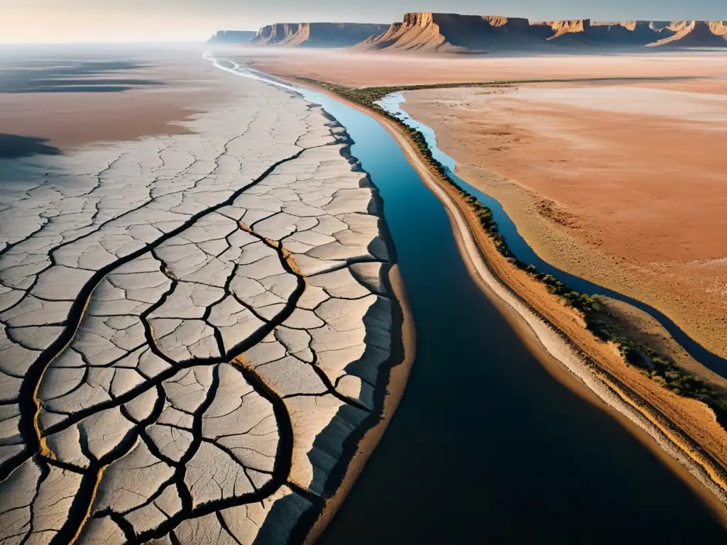 Impacto del cambio climático en el derecho a la vida: Desolación y urgencia en paisaje árido y agrietado