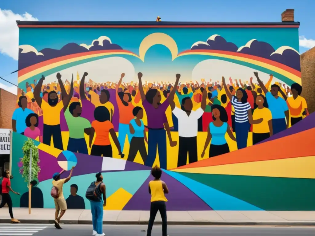 Un impresionante mural urbano que retrata una poderosa protesta social