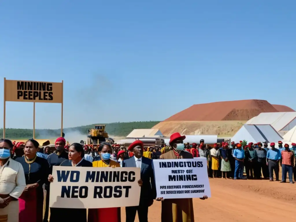 Manifestación de indígenas contra conflictos mineros